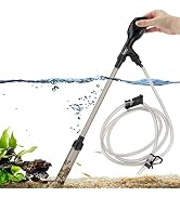 hygger Small Gravel Vacuum for Aquarium, Manual 80GPH Aquarium Gravel Cleaner Low Water Level Wat...
