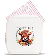 BJDAMAI Highland Cow Mini Makeup Bag, Cow Gift For Women Girls, Cute Portable Zipper Pouch Cosmet...