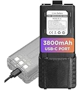 BAOFENG BL-5L 3800mAh Extended Battery Compatible with UV-5R UV-5RTP UV-5R 8W UV-5R Plus UV-5RA U...
