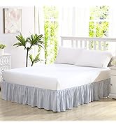 Laura Ashley - Queen Size Bedskirt, Soft Cotton Ruffled Bedding for Year Round Use, Striped Beddi...