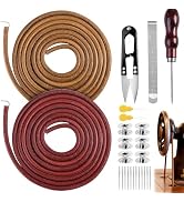 2 PCS Treadle Sewing Machine Belt, 72 Inch 3/16" Replacement Leather Belt Treadle Belts with Hook...