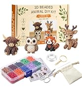 YADUO Tiny 3D Beaded Animal DIY Kit, Easy DIY Beading Embroidery Kit with 4 Cute Designs, Cute Bi...