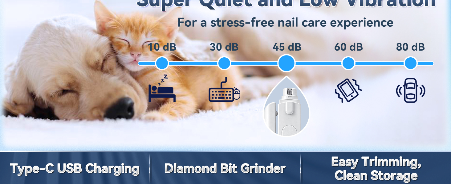 3-speed adjustable dog nail grinder with LCD display for precise pet comfort.