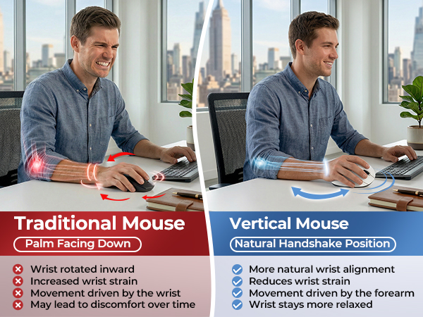 ergonomic mouse for carpal tunnel relief wrist pain support orthopedic mouse for RSI prevention