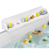 AGPTEK 24 Inch Bathtub Splash Guard with 10 Suction Cups, Silicone Tub Water Splash Guard for Bat...