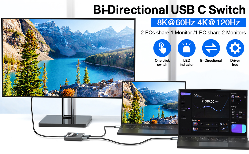 usb c switch usb c splitter thunderbolt switch usb c switcher 2 computers usb type c switch