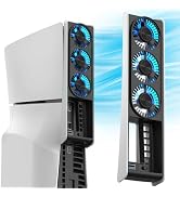 MEQI PS5 Slim Cooling Fan, PS5 Slim Accessories Upgraded Quiet Cooler Fan with LED Light & USB Hu...