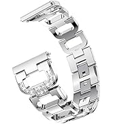 KOMI Compatible with Samsung Galaxy Watch 42mm Band, 20mm Metal Alloy Crystal Rhinestone Diamond ...