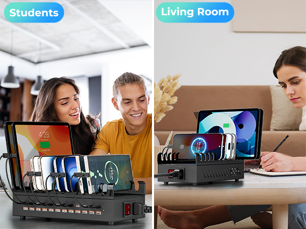 Charging Station for Multiple Devices, 300W 24 Ports USB Charger Block Multiple USB Power Strip