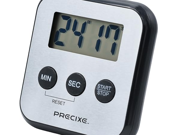 Angled view of digital timer facing to the left.