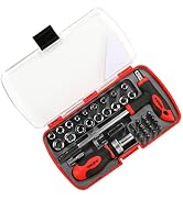 38-Piece Ratcheting Screwdriver Sets nut Driver Set Magnetic Torx Slotted Phillips Square Muti Sc...