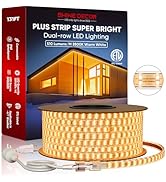 Shine Decor Dual-Row Plus LED Strip Lights Bright 510Lm/M, AC 120V Dimmable Rope Light IP65 Water...