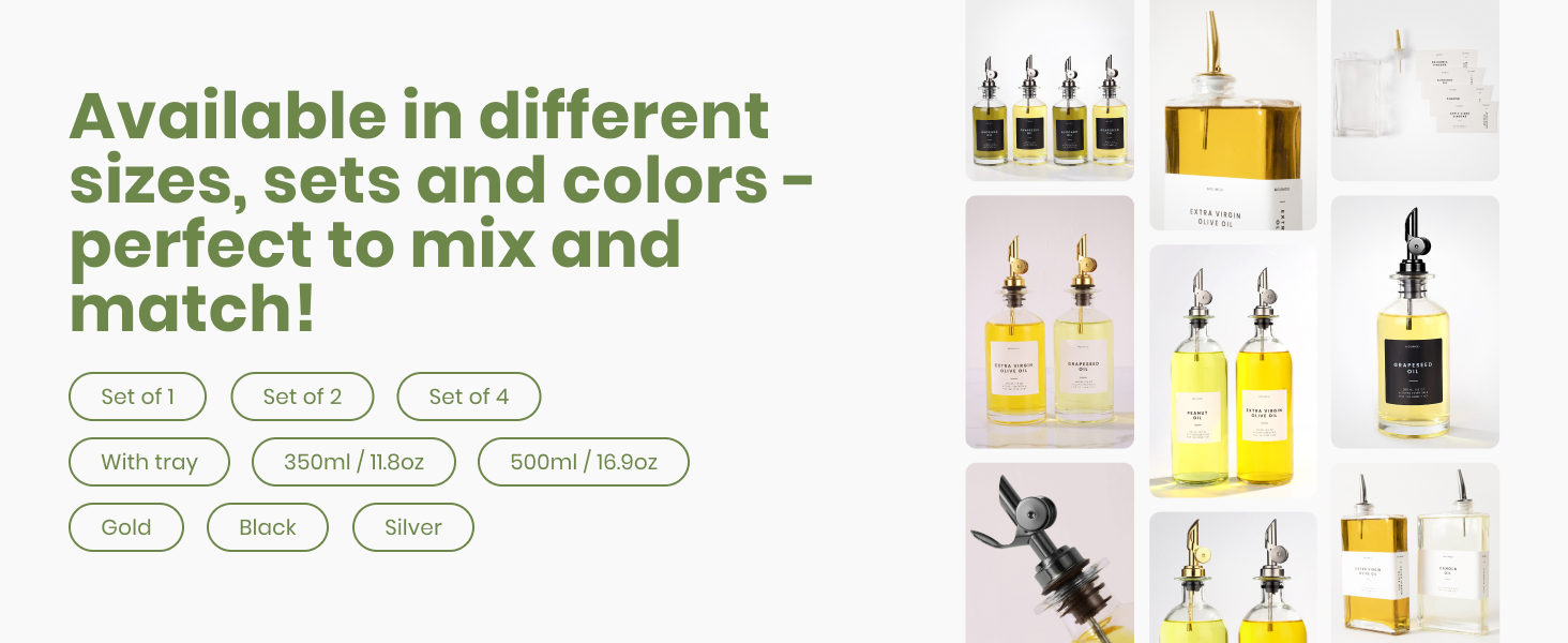 Premium Olive Oil Dispenser Bottles for Kitchen