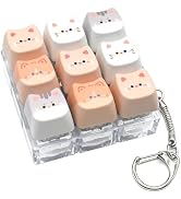 Keyboard Fidget Clicker Keychain, 9 Cat Keys Clicky Keyboards Fidgets for Adults, Stress Relief B...