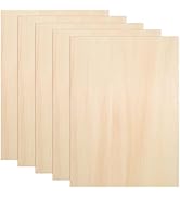 WADORN 5 Pack Unfinished Basswood Sheet, 16.5x11.8 Inch Craft Plywood Sheets Rectangle Wood Board...