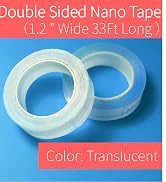 Double Sided Nano Tape Heavy Duty(2 Roll Total 33FT), Multipurpose Removable Mounting Tape Adhesi...