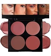 HHLTOH Matte Blush Cream Quads Makeup Palette, Blushes for Older Women Lip and Cheek Dual Blush P...