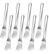 Kucensi Dinner Forks Set, 8.1 Inch Food Grade Stainless Steel Forks Silverware, 8 Piece Mirror Po...
