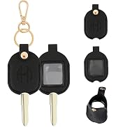 ANHBKAR Leather Car Key Fob Cover Sleeve Holder for Broken Keys – Smart Remote Protector Case wit...