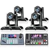 Tenveo PTZ Camera Bundle/Kits - 20X AI Auto-Tracking PTZ Camera(4pcs) with HDMI/USB3.0/LAN(PoE), ...