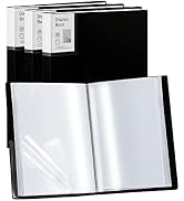 Folder with Plastic Sleeves 4 Pack 9"x12" Black Portfolio Folder for Artwork Display Book 30 Pock...