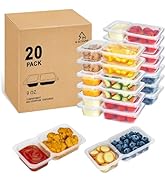 MACTANO 9 OZ Reusable Snack Containers with Lids, New Double Compartment Condiment Snack Pack Con...