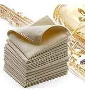 AAwipes Sax Cleaning Cloths (Yellow, Ultrafine, 7.5"x7.5", 10 Packs) Premium Microfiber Cloths fo...