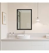 Ruomeng Rectangular Wall Mirror 24"x36" for Bathroom, Bedroom, Entryway, Living Room, Black