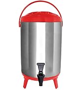Vollum Stainless Steel Insulated Beverage Dispenser – Insulated Thermal Hot and Cold Coffee Caraf...