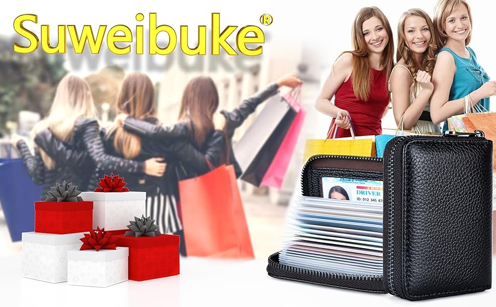 Genuine Leather Credit Card Holder Zipper Wallet