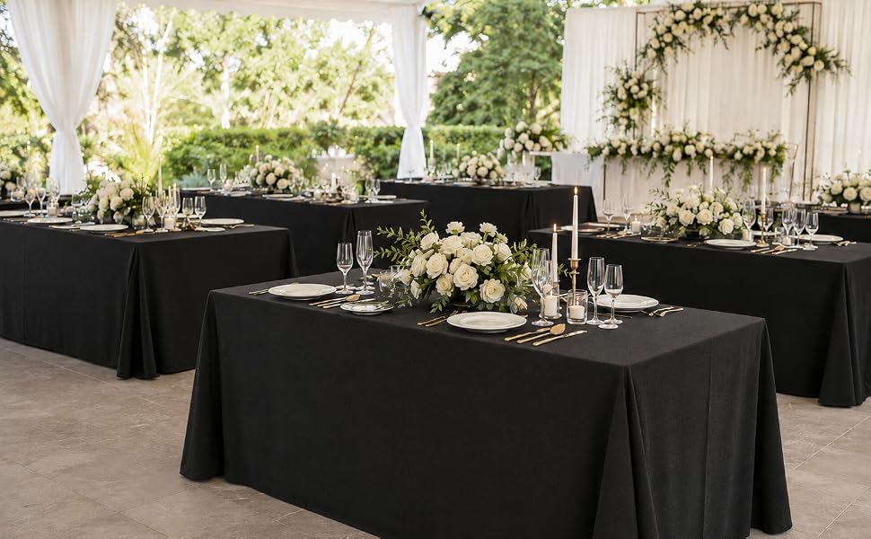black tablecloth