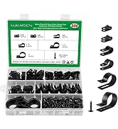 Cable Clips for Cable Management Cord Organizer, 6 Sizes 300 PCS Nylon R-Type, 3/16'' 1/4'' 3/8''...