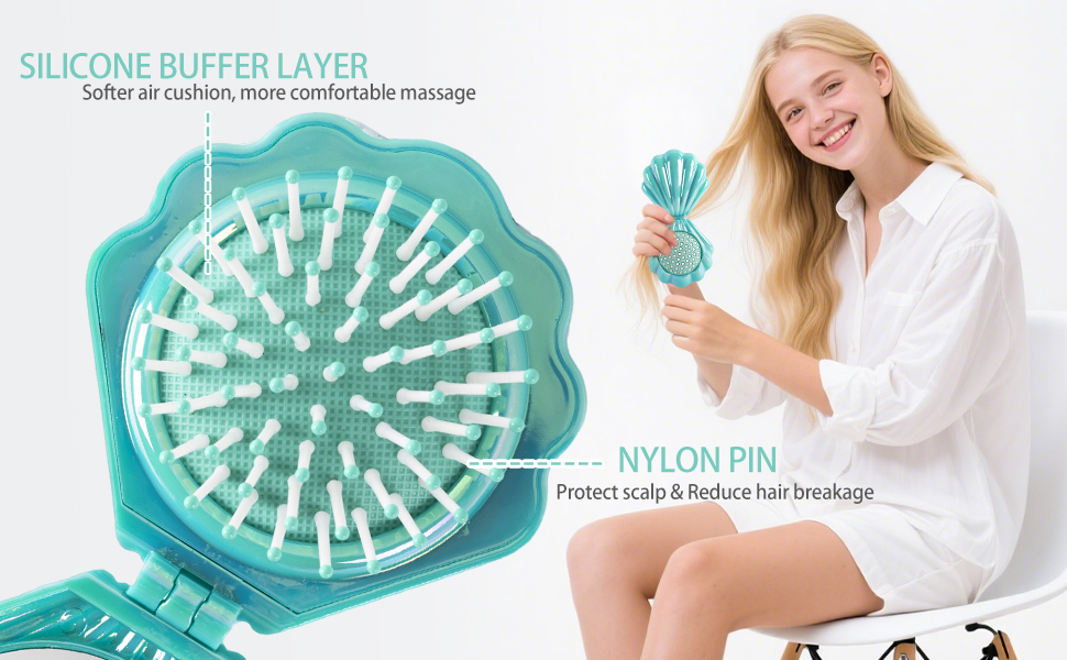 hair brush mini travel hair brush with cover hair brush travel size small travel brush for women