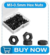 Yinpecly 200pcs M3-0.5 Hex Nut, Carbon Steel Grade 8.8, Black Oxide, M3x0.5mm Hex Drive, Metric H...