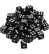 100Pcs 8mm Acrylic Dice White Black Gaming Dice Standard Six Sided Decider Board Game Dice Polyhe...