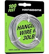 HANGDONE Coated Picture Hanging Wire #4 30lbs 100-Feet, Flexible Steel Wire 16 Gauge for Hang Up ...