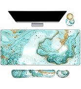 ArtSo Large Gaming Mouse Pad, Keyboard Wrist Rest Pad & Wrist Support Mousepad Set, Stitched Edge...
