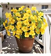 Besteek 8 Bundles Fake Silk Flowers, Artificial Hibiscus Flowers for Outdoors Realistic UV Resist...