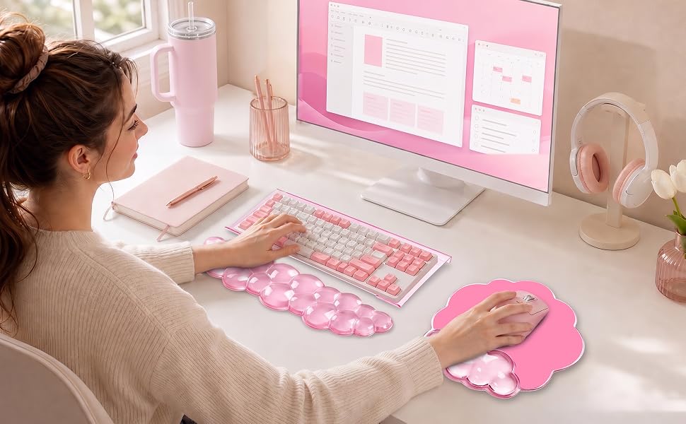 keyboard wrist rest wrist support gel pad cloud keyboard riser stand desk acrylic mouse pad