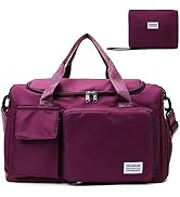 Travel Bag, Large Capacity Folding Travel Bag, Sports Gym Bag with Wet Pocket & Shoes Compartment...