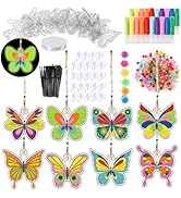 Nlicrst 32 Sets Butterfly DIY Sun Catcher Crafts Decorations, Sun Catcher Kits for Adults Window ...