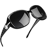 Joopin Big Womens Sunglasses Polarized Trendy Sun Glasses Large Rectangle UV Protection Rhineston...