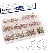 Eoppen 330pcs 5-13mm Fuel Line Hose Water Pipe Air Tubing Spring Clips Clamps Assortment Kit (9 S...