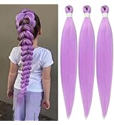 Light Purple Braiding Hair Pre stretched for Halloween Cosplay 30 Inch Long Lavender Braiding Hai...