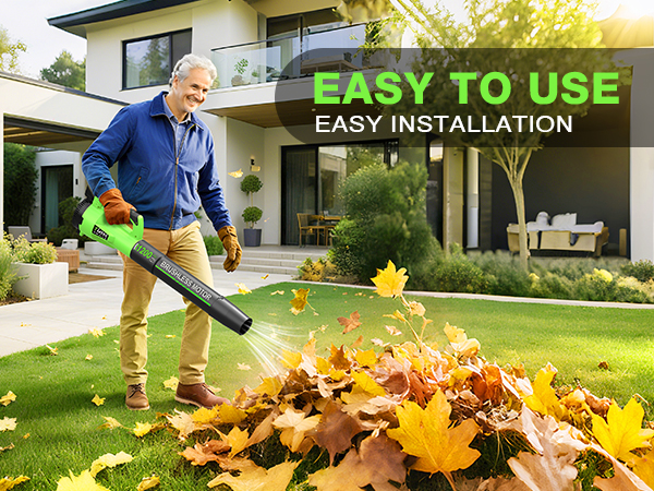 Tietoc Leaf Blower Cordless, 735CFM/200MPH Brushless Electric Leaf Blower