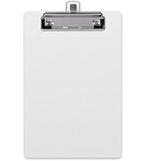 Piasoenc Wood Clipboards, Recycled Hardboard Clipboards, White Clipboard for Office, School, Teac...