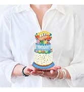Freshcut Paper Pop Up Cards, Mini Confetti Birthday Cake, 6 Inch Mini 3D Popup Greeting Card, Bir...