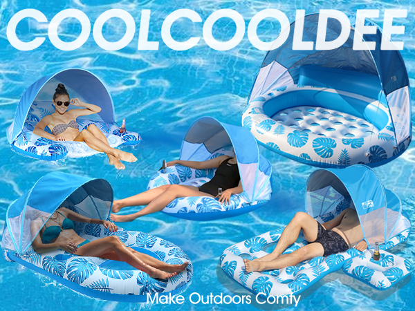 COOLCOOLDEE pool float with canopy