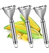 3Pcs Silver Magic Corn Cutter Peeler, corn peeler, Corn Stripper Cob Stripper Tool, Stainless Ste...