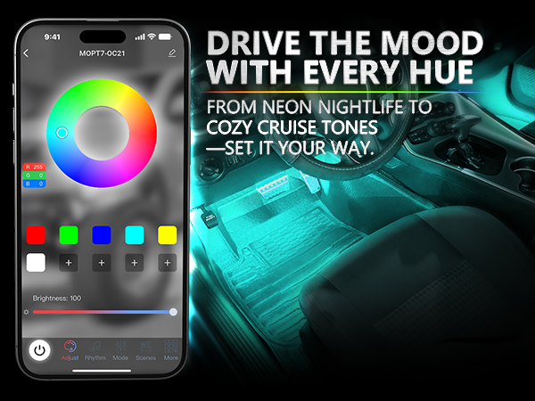 OPT7 Aura Pro Interior Car Lights with Smart App Control-Almighty and Powerful App